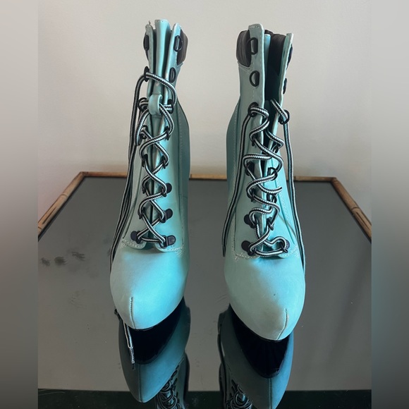 DOLLHOUSE Blue Combat Boot Style High Heels - Picture 5 of 5